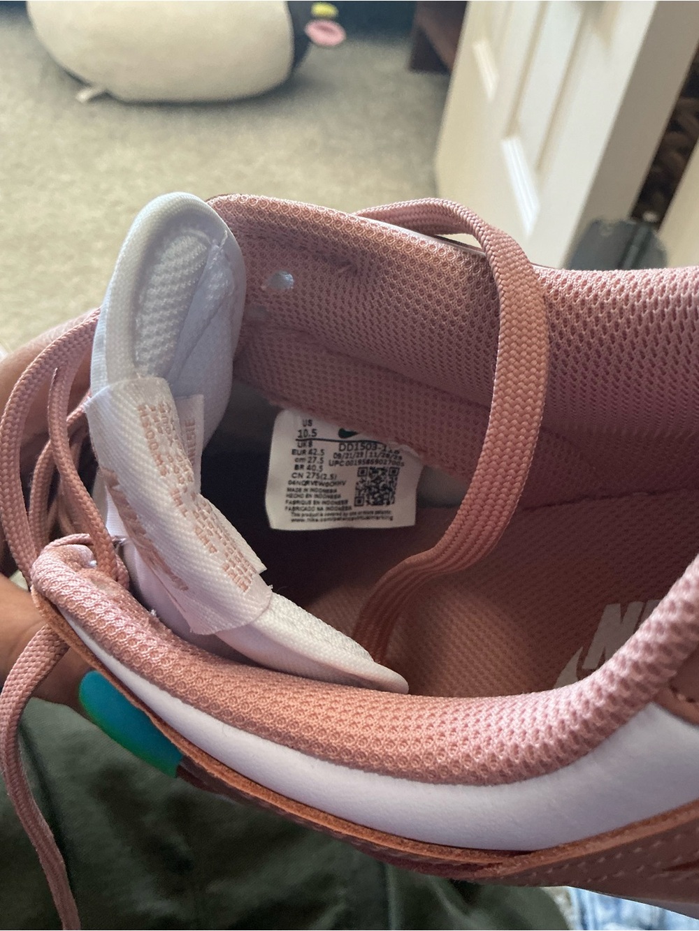 Nike Rose Pink Mesh Low Dunk Sneakers - Picture 2 of 3